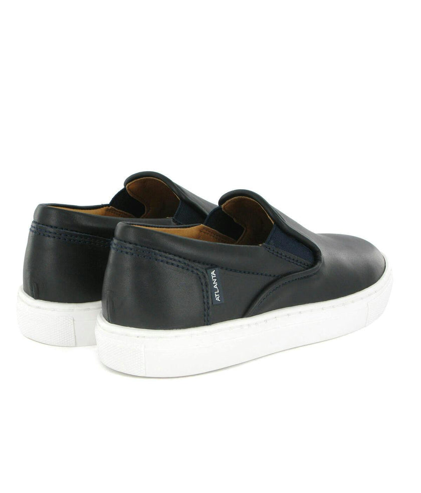 Slip On Sneaker in Smooth Leather, Dark blue