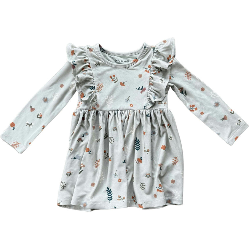 Girl's Long Sleeve Ruffle Dress