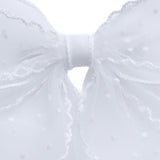 White Dotted Sheer Bow Hair Clip