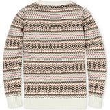 Organic Long Sleeve Intarsia Crew Neck Pullover Sweater, Brown