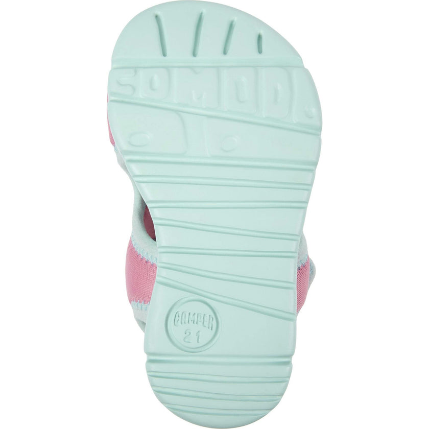 Oruga Calfskin Leather Flexible First Walker Sandals, Pink