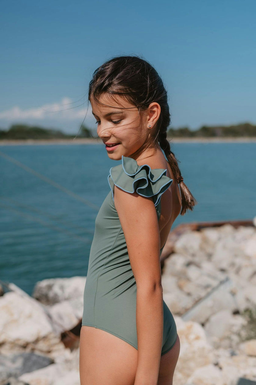 Aurora Surf Suit in Sage Green & Dustyblue