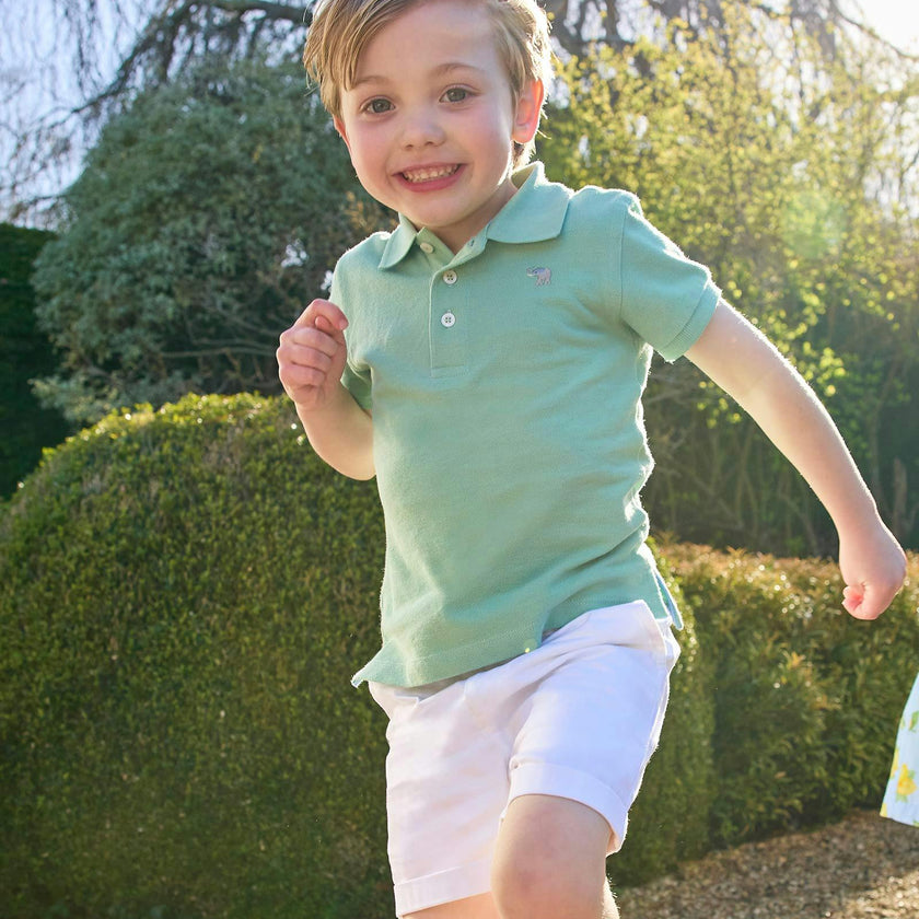 Harry Piqué Polo in Sage