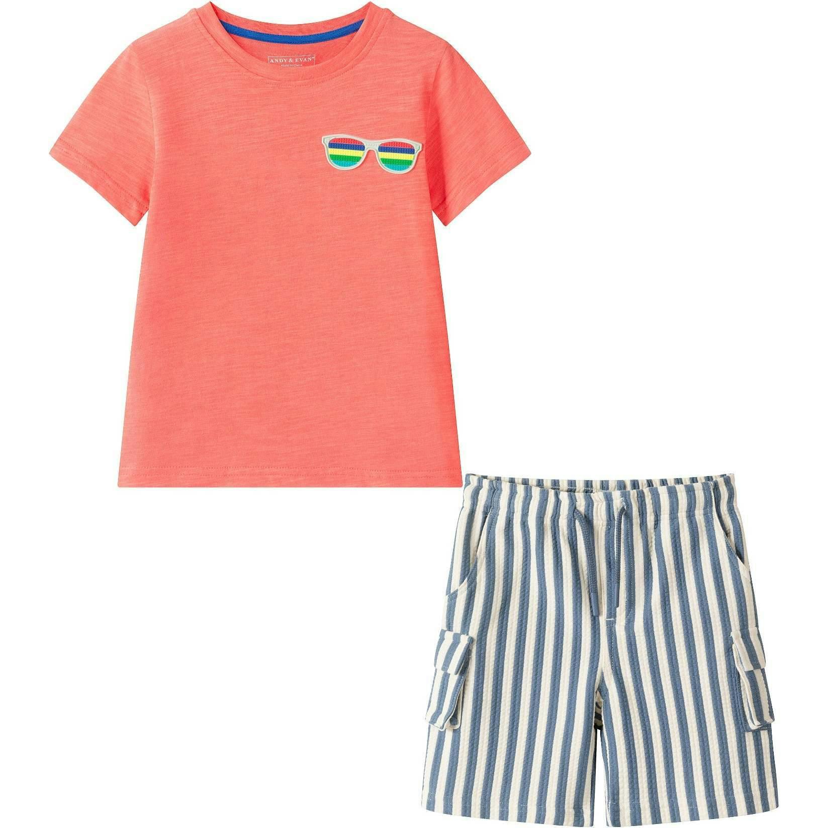 Boys Short Sleeve Tee & Quilted Short Set | Summer Shades