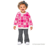 Infant (9-24M) Girls 3-Piece Sweater Set | Patchwork Hearts