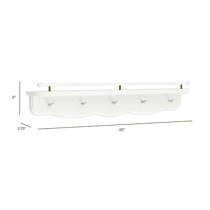 Namesake Kids Liberty 31" Wall Shelf with Hooks