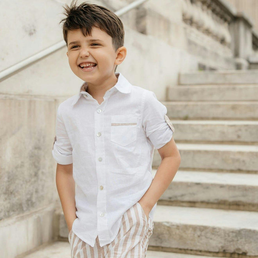 Ashton Striped Linen Shorts and Top Set