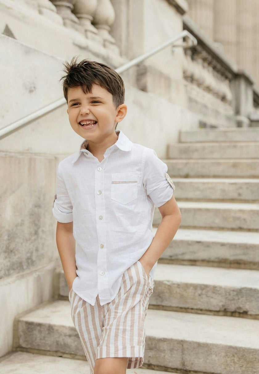 Ashton Striped Linen Shorts and Top Set