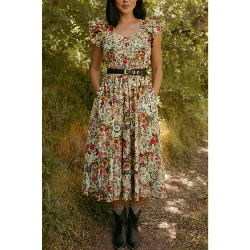 Hattie Dress in Rose Vine