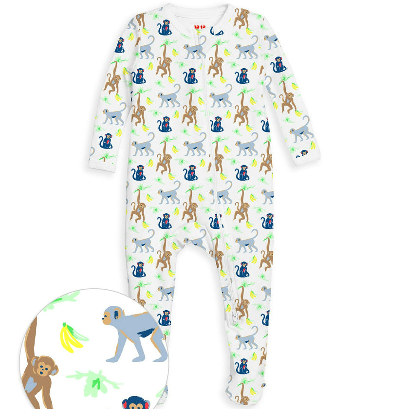 The Organic Zipper Footie [Monkeying Around]