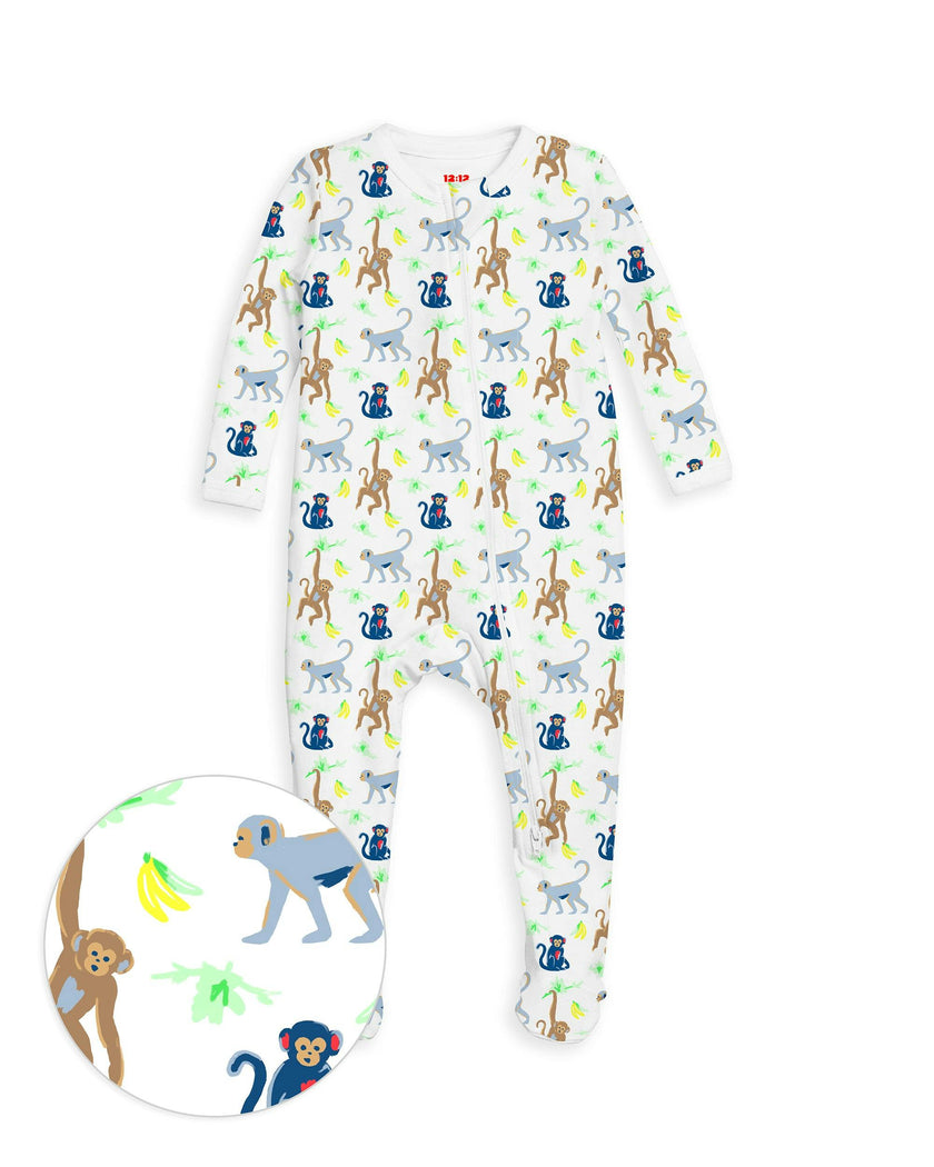 The Organic Zipper Footie [Monkeying Around]