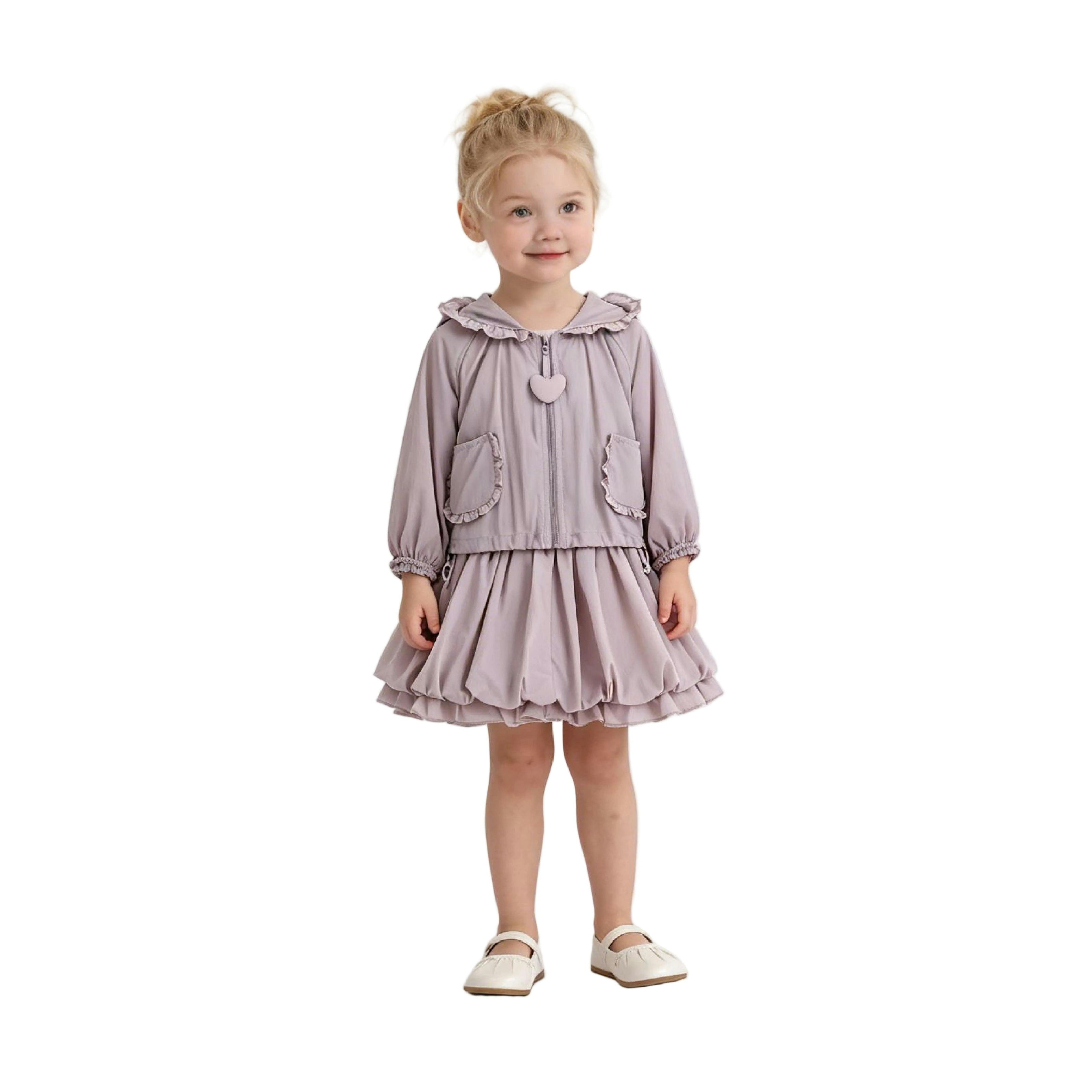 Pink Lace-Trim Skirt Ensemble
