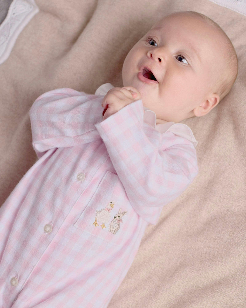 Baby Freya Onesie in Pink Gingham