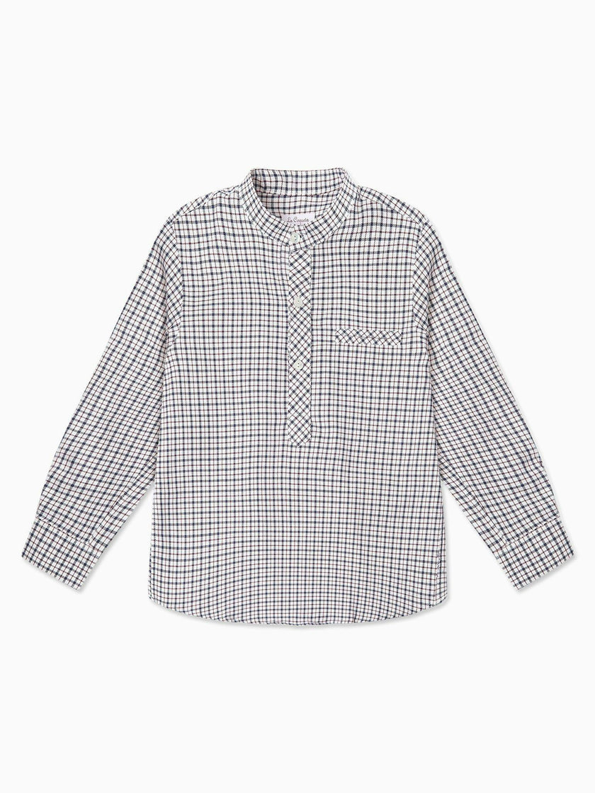 Burgundy Check Mateo Long Sleeve Boy Shirt