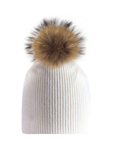 Knitted Wool Hat With A Genuine Fur Pom (TikTok)