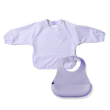 Magnetic Bib Set - Violet Check Long Sleeve + Grape Crush