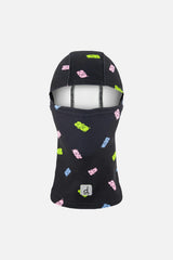 Brushed Jersey Balaclava Black Printed Gummy Bears