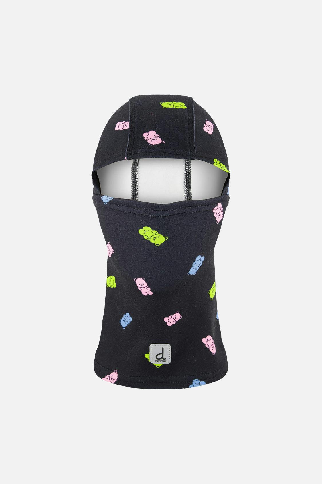 Brushed Jersey Balaclava Black Printed Gummy Bears