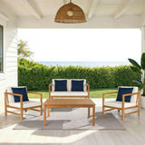 Montez 4-Piece Outdoor Set with Accent Pillows