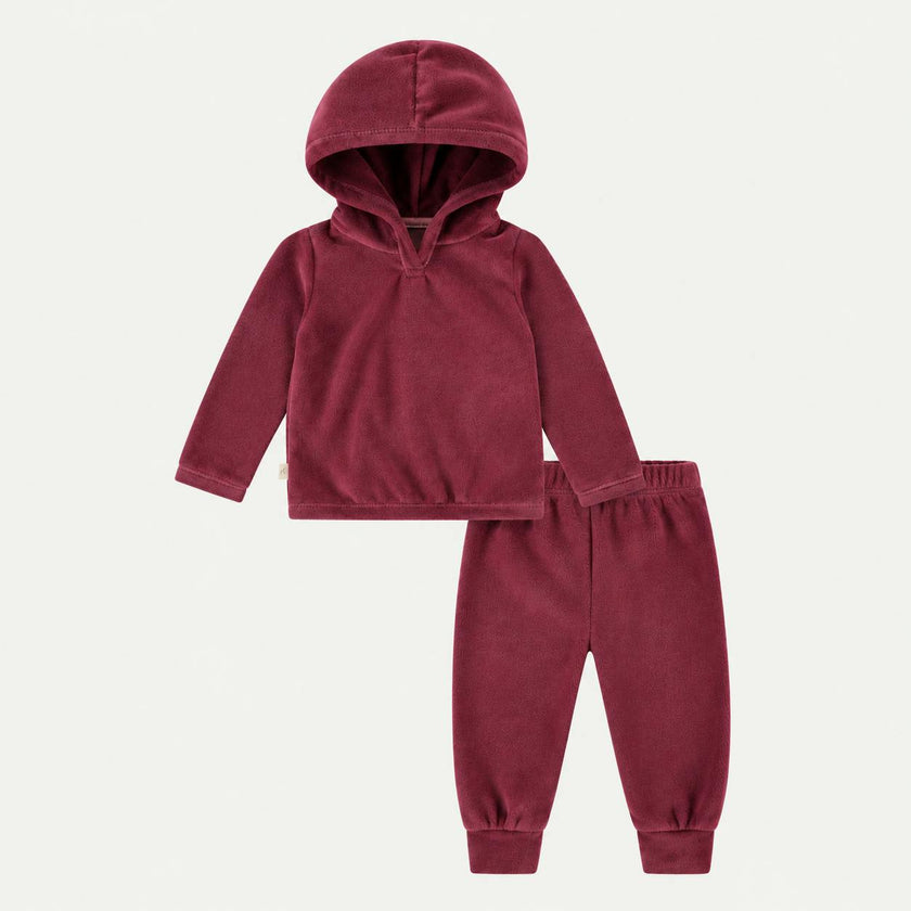 Velour Hoodie and Jogger Set