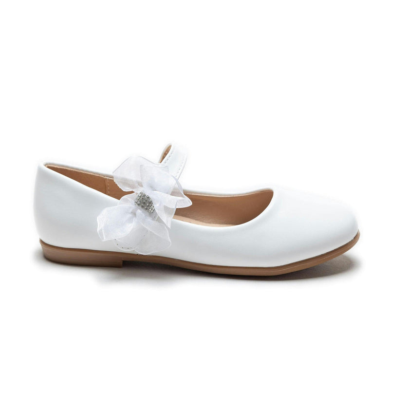 White Haile Rhinestone Flower Flats