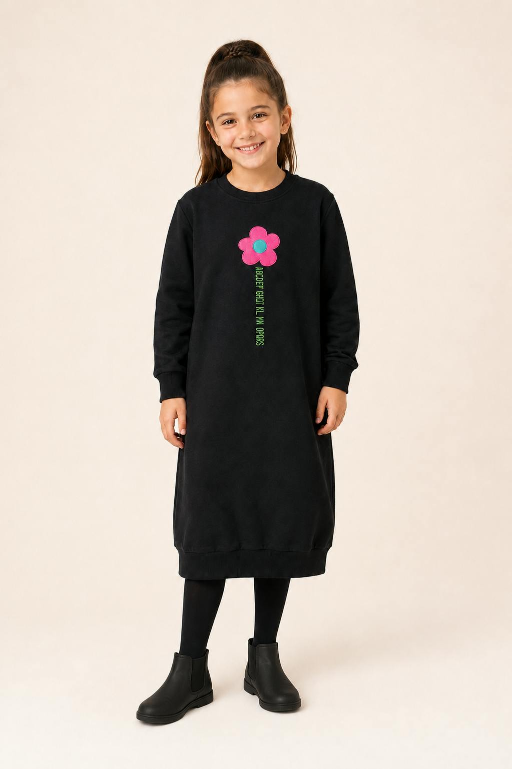 Girls Printed ABC Dress