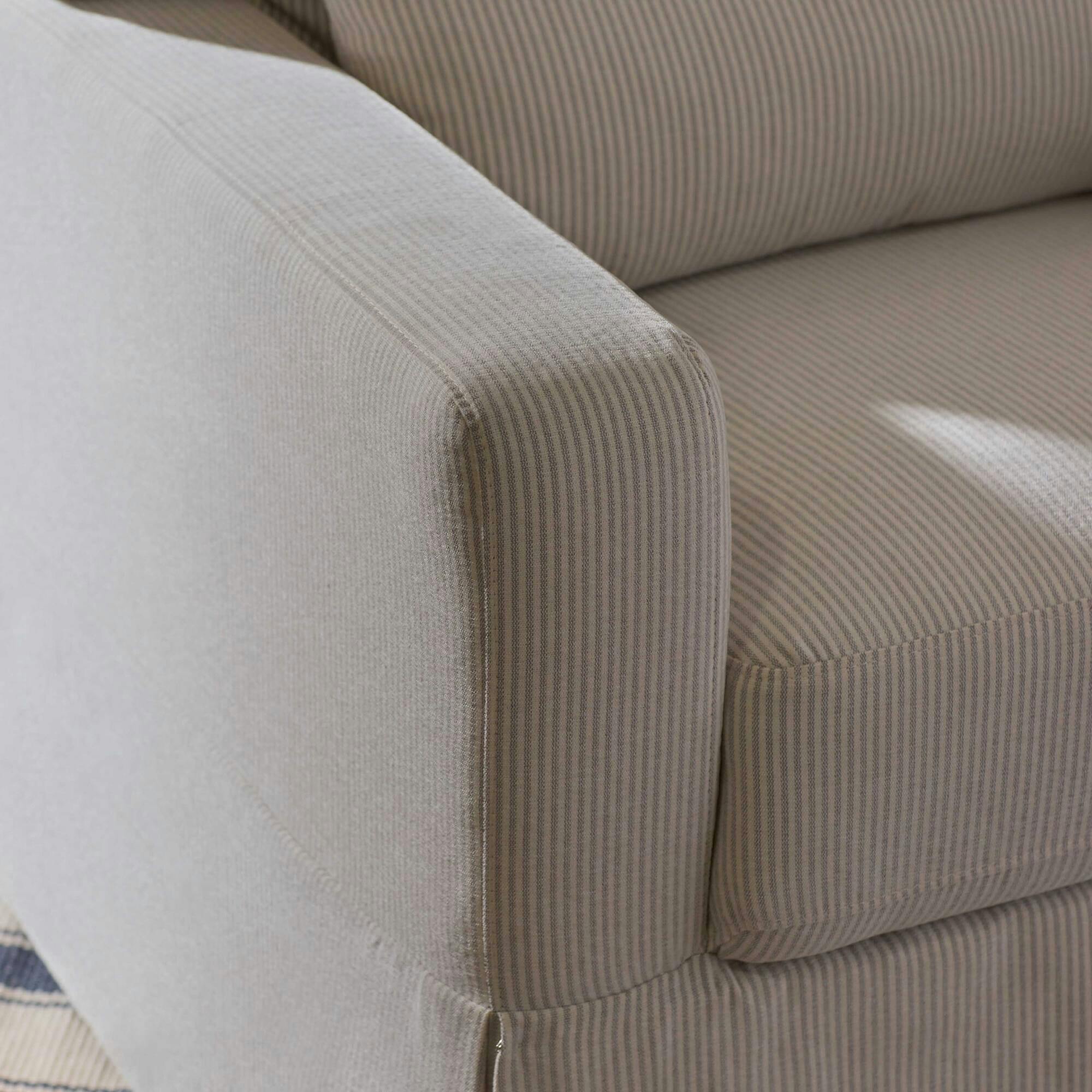 Crawford Pillowback Comfort Swivel Glider in Fog Chatham Stripe