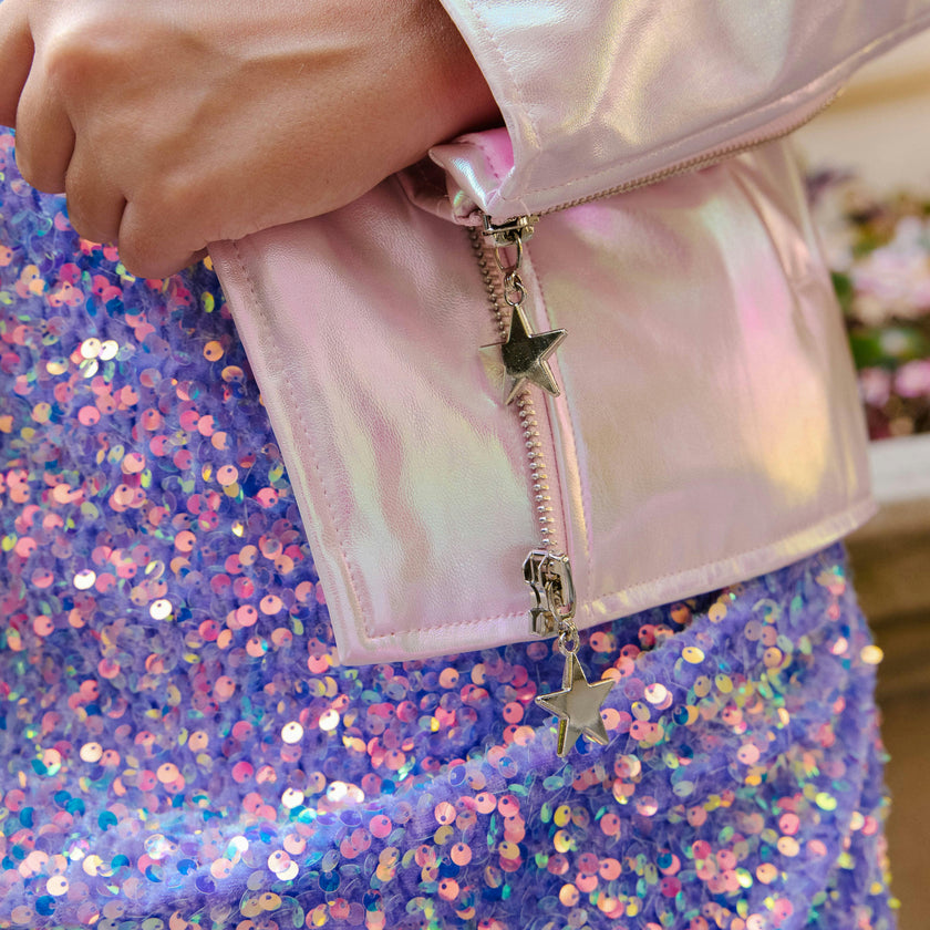 Rainbow Cloud Hologram Leather
