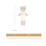 Arthur the bear with sailboat Natural & Light blue - 11"