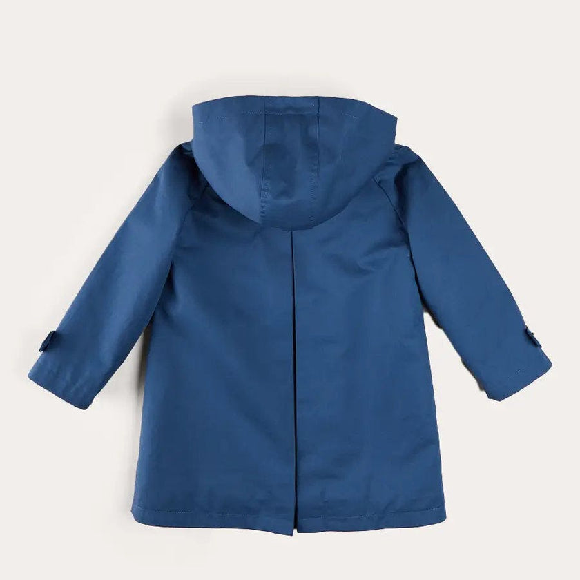 Double Breasted Coat With Detachable Hood in Blue (18mths-10yrs)