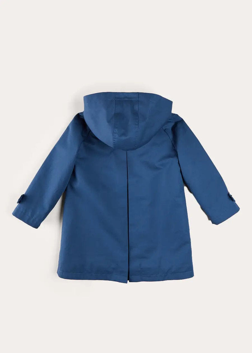Double Breasted Coat With Detachable Hood in Blue (18mths-10yrs)