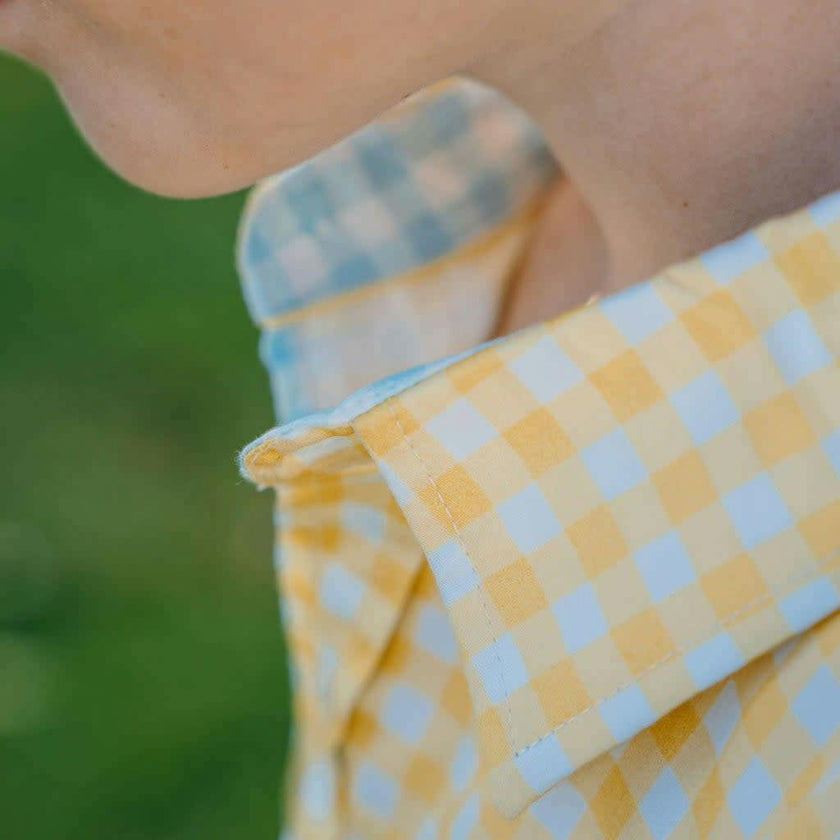 Gingham Pink Shirt in Short Sleeves