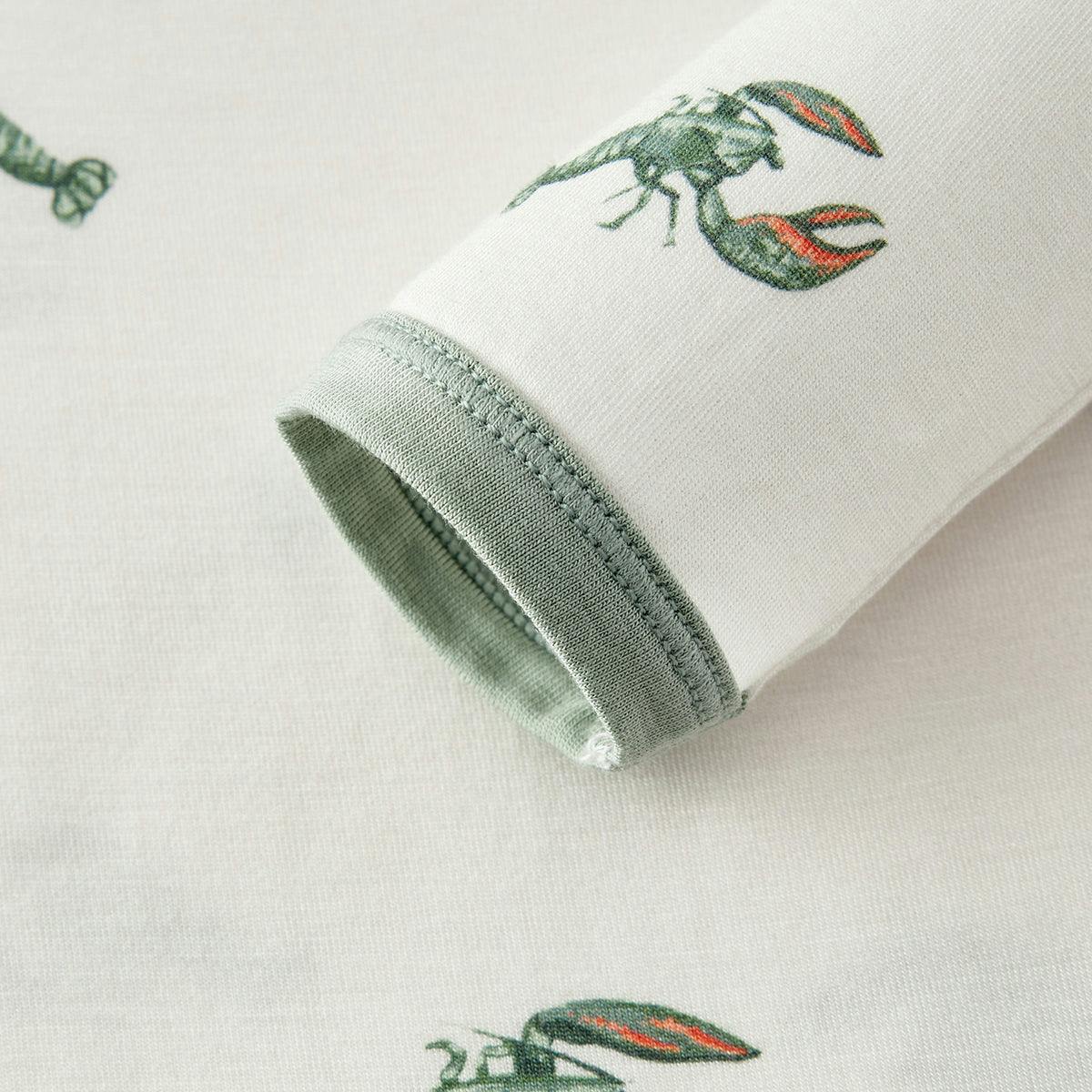 Mint Lobster Luxe Stretch Newborn Gown & Hat Set