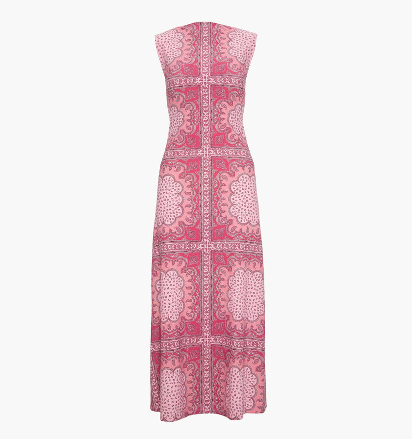 The Sloane Dress - Berry Paisley Scarf