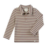 BUGGLE Cosy Fabric Blue/Red Multi stripe Polo
