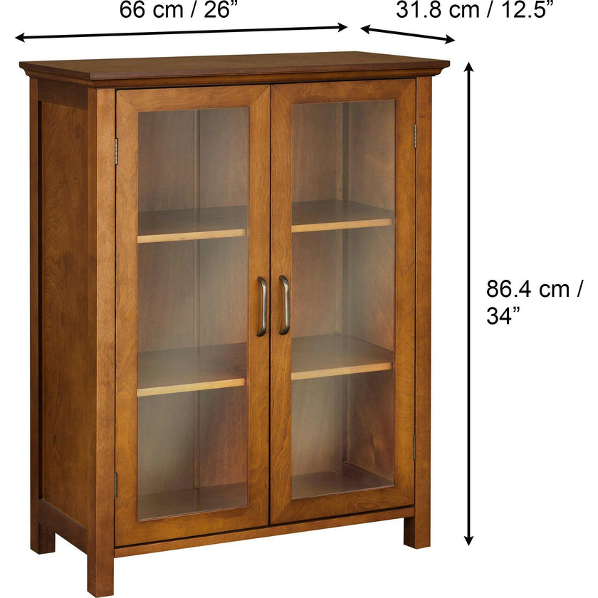 Avery Wooden 2 Door Floor Cabinet with Storage