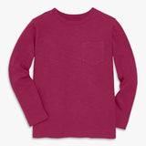 Kids long sleeve slub pocket tee