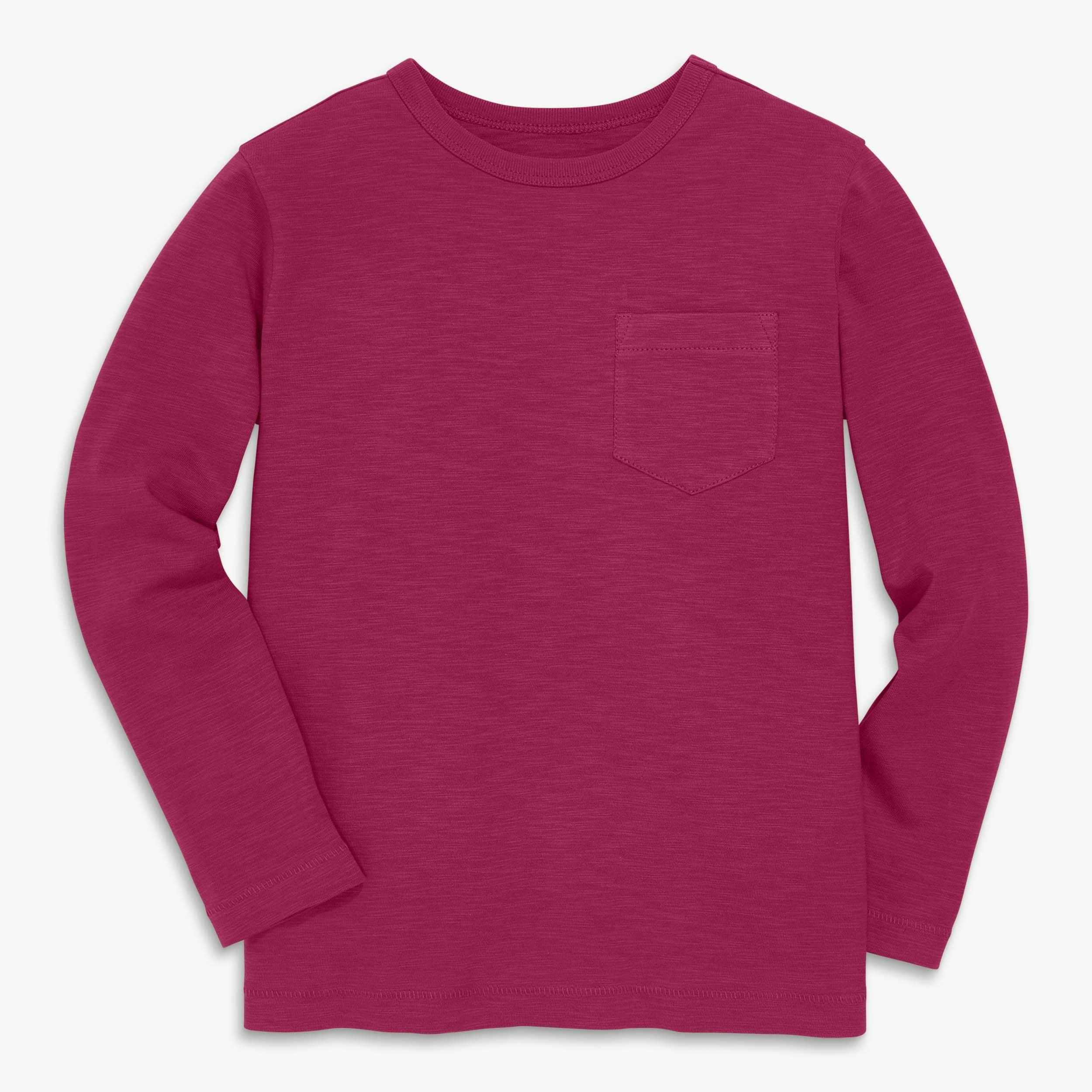 Kids long sleeve slub pocket tee