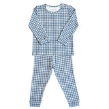 Toddler Pajama Set in Micro Gingham Navy