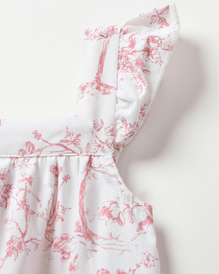 Girl's Twill Clara Nightgown in Pink Timeless Toile