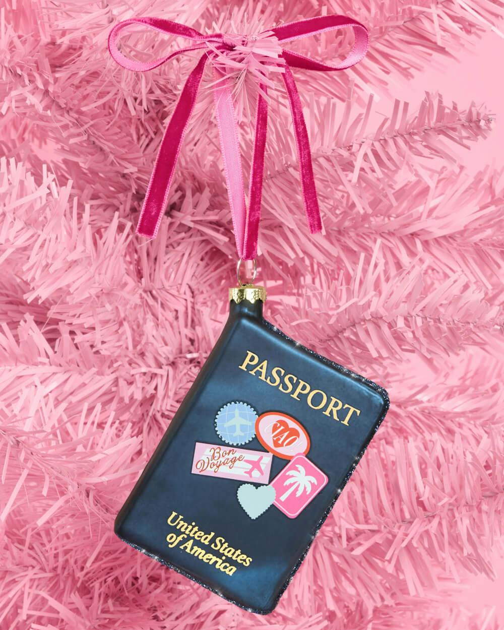 Bon Voyage Ornament - glass holiday ornament