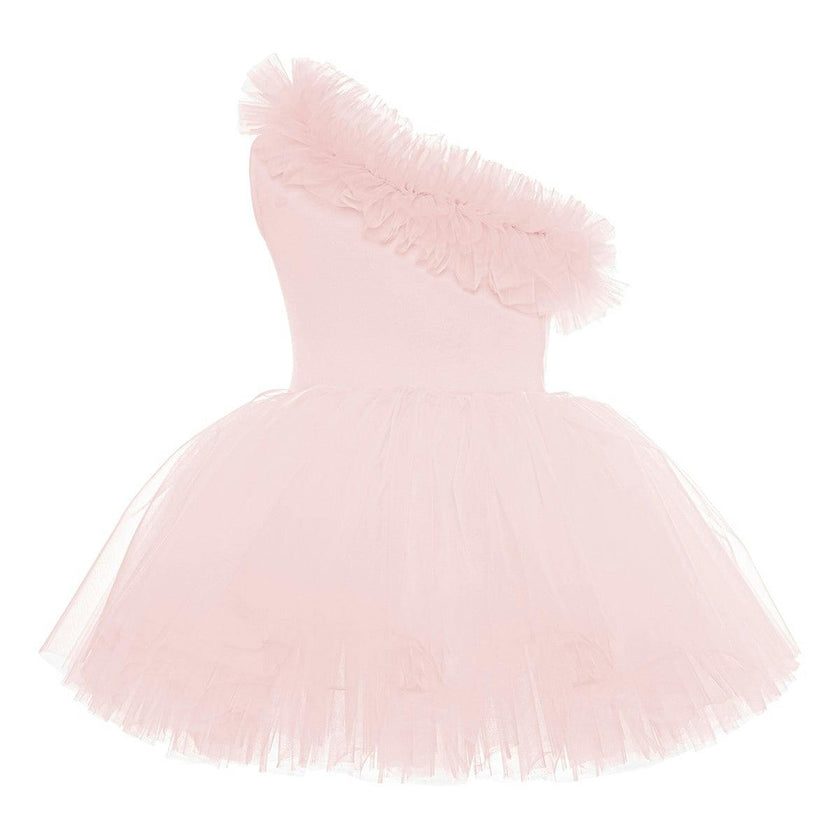 One Shoulder Ruffle Tutu Dress
