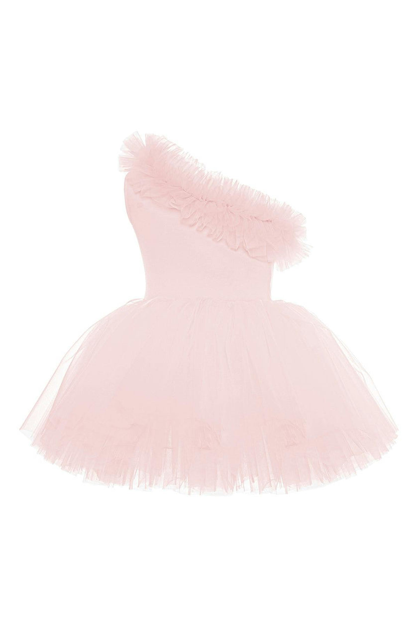 One Shoulder Ruffle Tutu Dress