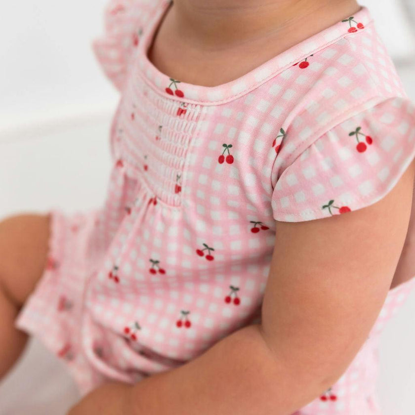 Cherries Pima Cotton Short Romper