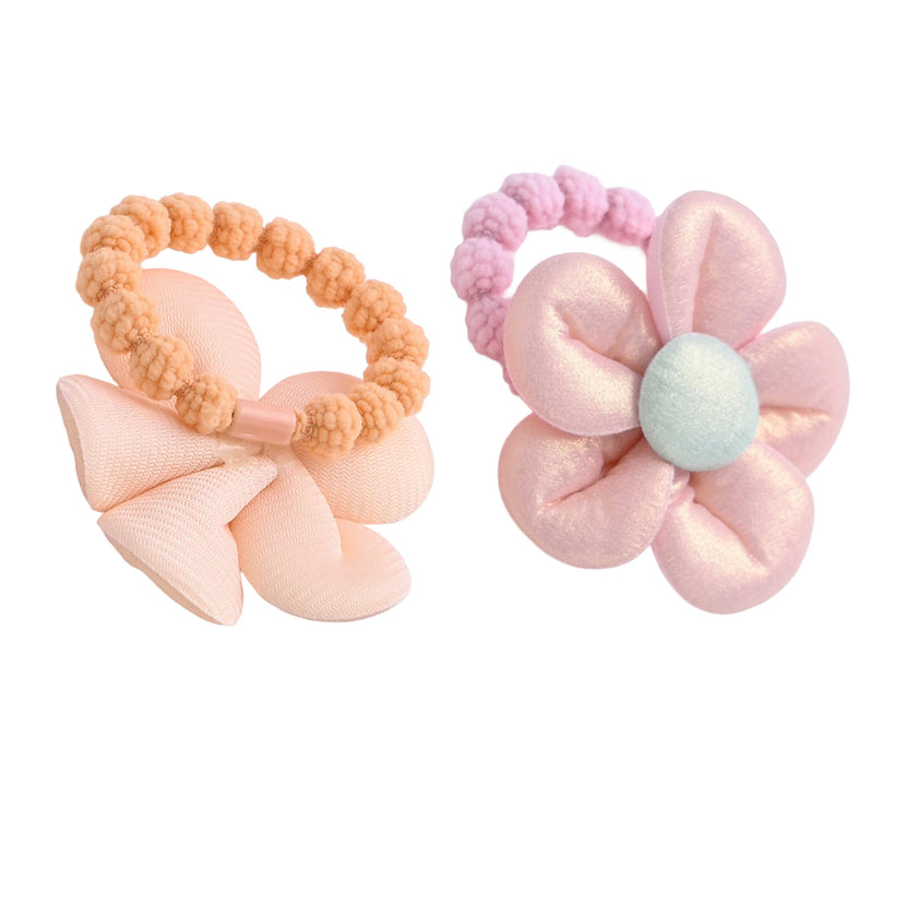 Plush Flower Hair Tie Set