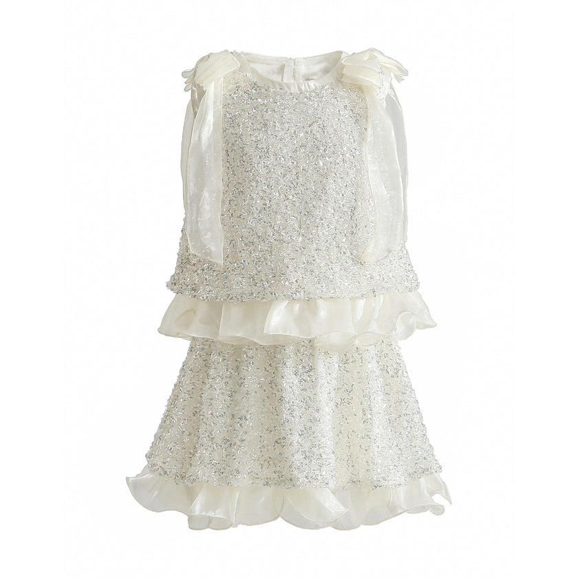 Ivory Althea Glitter Ruffle Skirt Set