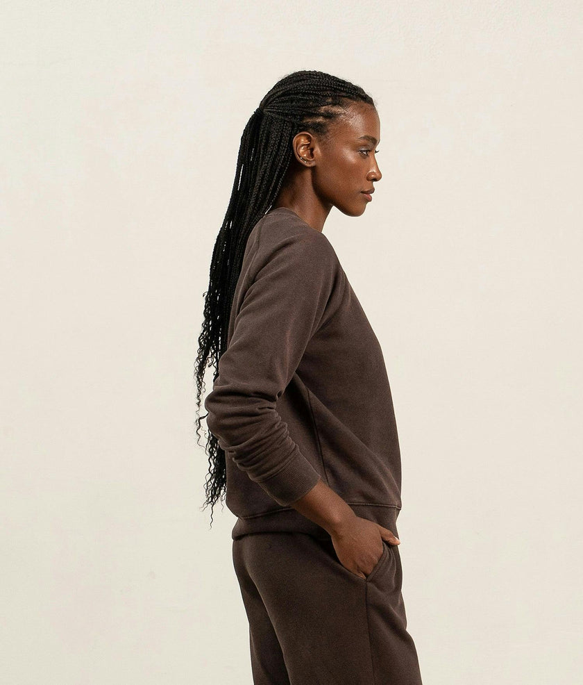 Womens Recycled Fleece Classic Sweatshirt - Recycled Fleece - Mineral Ganache