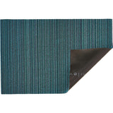 Skinny Stripe Shag Floor Mat, Turquoise