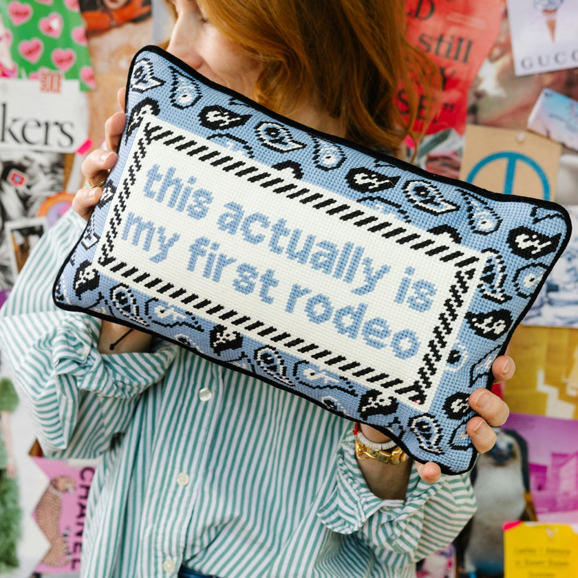 First Rodeo Needlepoint Pillow