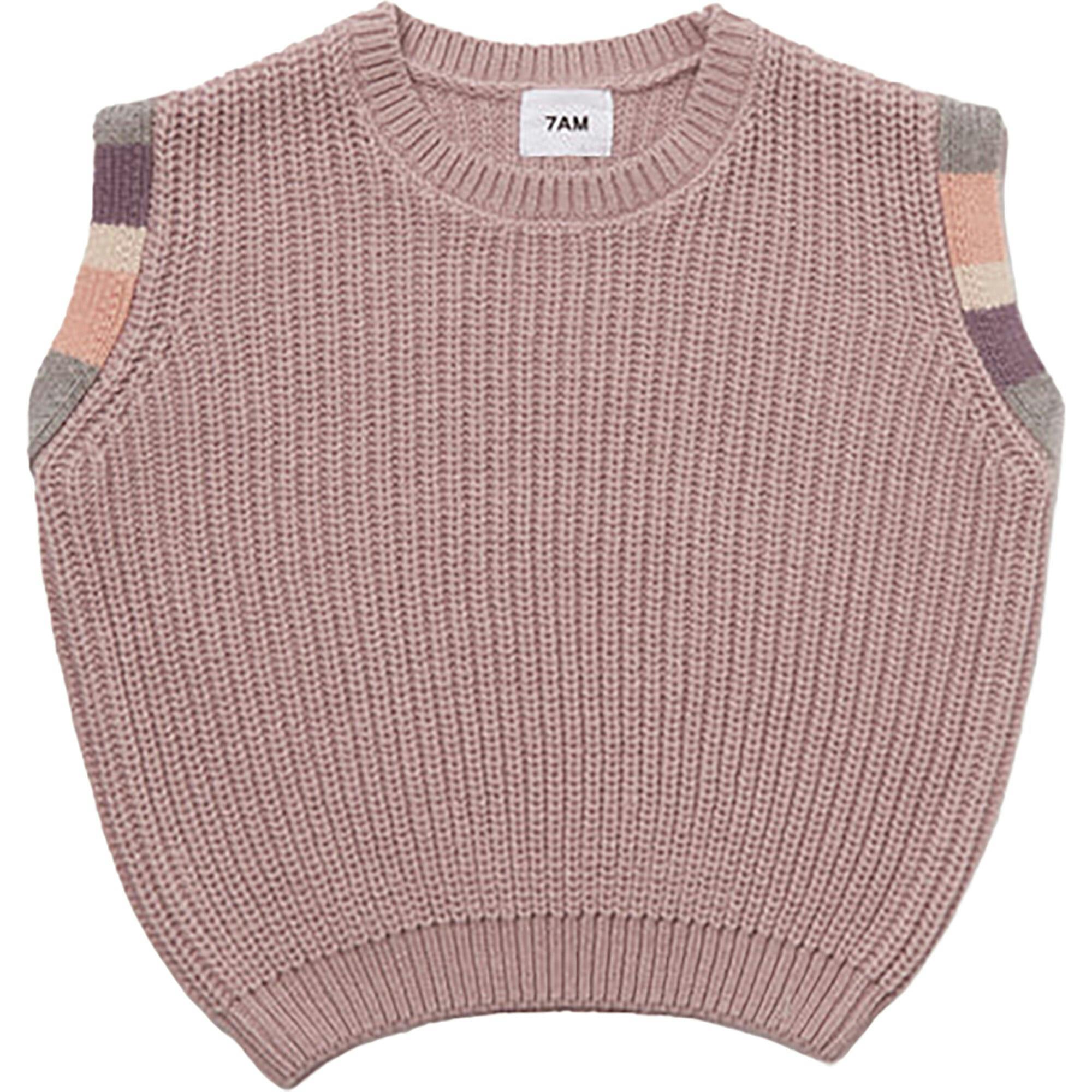 Chunky Ribbed Knit Crew Neck Sleeveless Wide Boxy Fit Tank Top